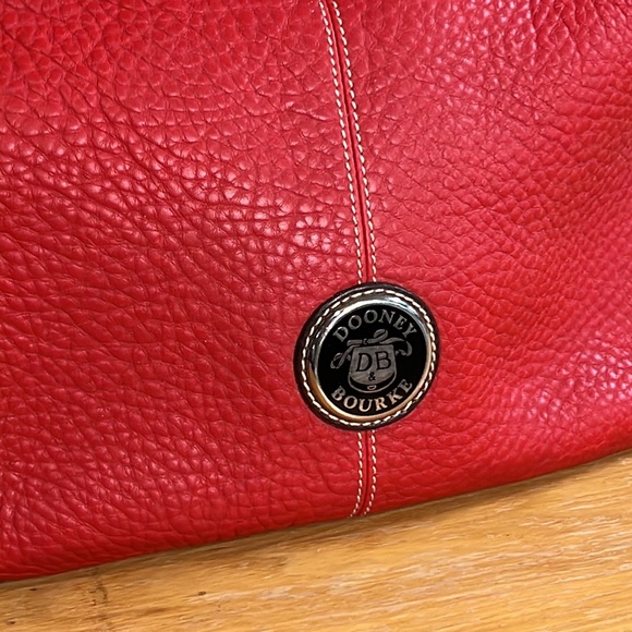 Dooney & Bourke Red with Brown Leather Strap Boho Bag - Picture 2 of 11